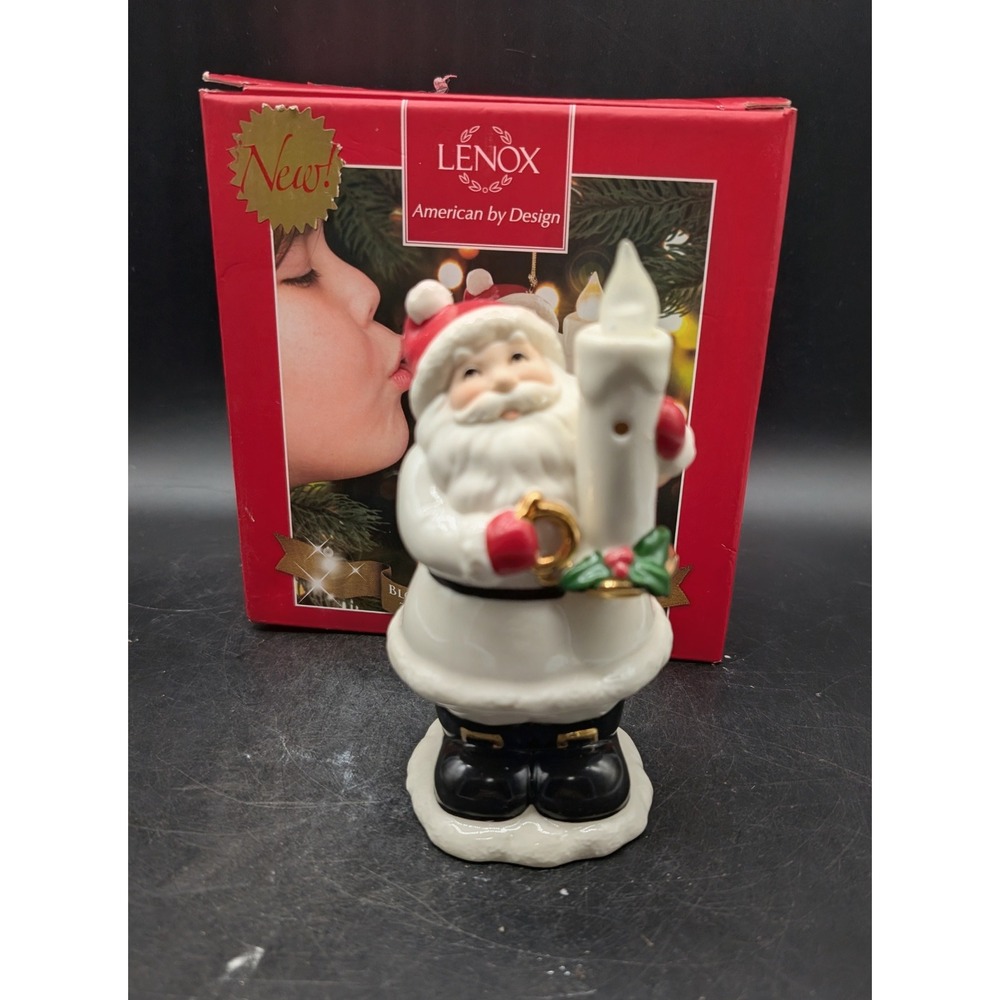 Lenox Santa Blow On Candle Tree Light Controller Porcelain Figurine New In Box